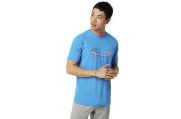Image of Oakley Ellipse Usa Short Sleeve - Mens, Hawaiian Blue, XL, 457355-6HB-XL