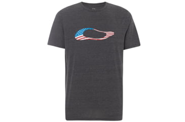 Image of Oakley Ellipse Usa Short Sleeve - Men's, Jet Black Heather, Extra Small, 457355-01S-XS