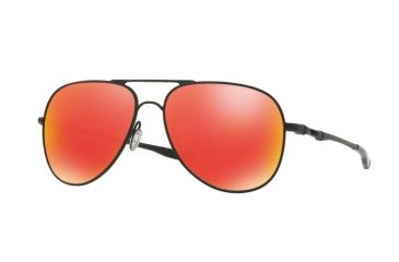 Image of Oakley ELMONT M &amp; L OO4119 Sunglasses 411904-58 - Satin Black Frame, Ruby Iridium Lenses