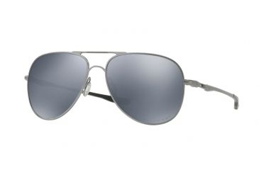 Image of Oakley ELMONT M &amp; L OO4119 Sunglasses 411906-60 - Lead Frame, Black Iridium Polarized Lenses