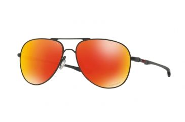 Image of Oakley Elmont M &amp; L OO4119 Sunglasses 411913-60 - Satin Black Frame, Prizm Ruby Lenses
