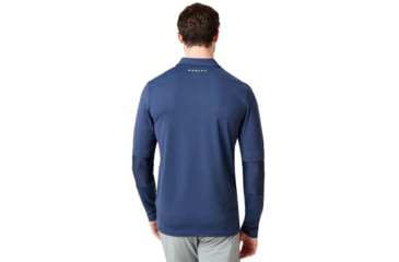 Image of Oakley Engineered Insert Long Sleeve Polo - Mens, Foggy Blue, Large, 434421-6FB-L