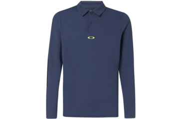 Image of Oakley Engineered Insert Long Sleeve Polo - Mens, Foggy Blue, Large, 434421-6FB-L