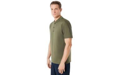Image of Oakley Engineered Short Sleeve Polo Bomber Collar - Mens, Dark Brush, Medium, 434221-86V-M