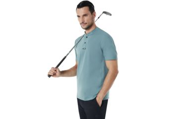 Image of Oakley Engineered Short Sleeve Polo Bomber Collar - Mens, Ore, Large, 434221-6BQ-L