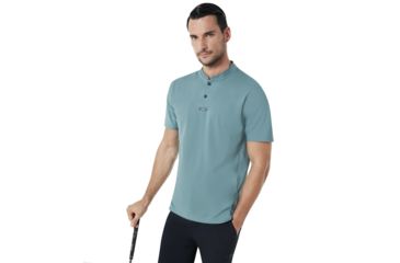 Image of Oakley Engineered Short Sleeve Polo Bomber Collar - Mens, Ore, Large, 434221-6BQ-L