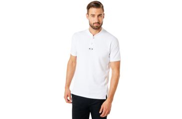 Image of Oakley Engineered Short Sleeve Polo Bomber Collar - Mens, White, Medium, 434221-100-M