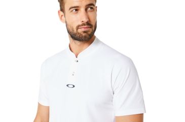 Image of Oakley Engineered Short Sleeve Polo Bomber Collar - Mens, White, Medium, 434221-100-M