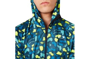 Image of Oakley Enhance Graphic Knit Hoody 9.7 - Mens, Blue Storm Print, Small, 412821-66V-S