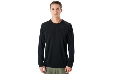 Image of Oakley Enhance Long Sleeve Crew 8.7.02 - Mens, Blackout, 2XL, 434249-02E-XXL