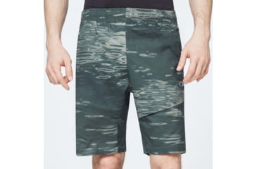Image of Oakley Enhance Mobility Shorts - Mens, Green Print, Large, FOA400171-78Y-L