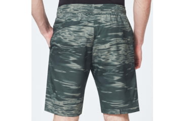 Image of Oakley Enhance Mobility Shorts - Mens, Green Print, Large, FOA400171-78Y-L