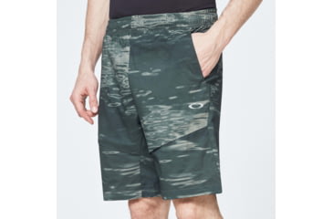 Image of Oakley Enhance Mobility Shorts - Mens, Green Print, Large, FOA400171-78Y-L