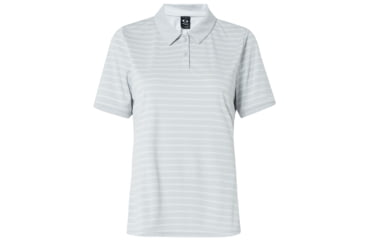 Image of Oakley Enjoy Striped Golf Polo Short Sleeve - Womens, Artic Grey Hthr, Medium, 532357-28A-M