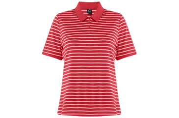 Image of Oakley Enjoy Striped Golf Polo Short Sleeve - Womens, Cherry Red, Extra Large, 532357-483-XL