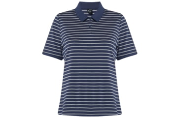 Image of Oakley Enjoy Striped Golf Polo Short Sleeve - Womens, Fathom, Extra Small, 532357-6AC-XS