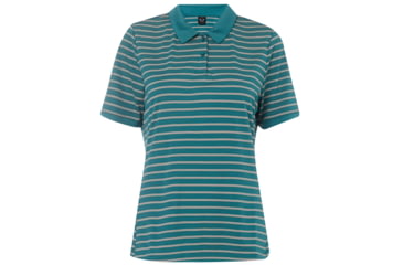 Image of Oakley Enjoy Striped Golf Polo Short Sleeve - Womens, Forest Green, Extra Large, 532357-73F-XL