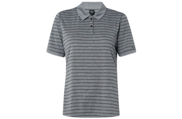 Image of Oakley Enjoy Striped Golf Polo Short Sleeve - Womens, New Athl Heather Grey, Extra Small, 532357-26G-XS