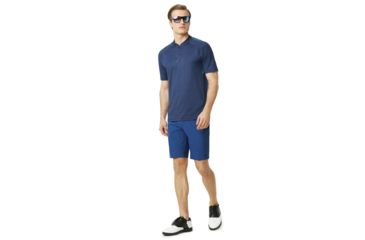 Image of Oakley Ergonomic Evolution Polo Short Sleeve - Mens, Dark Blue Med Htr, Large 434326-6E2-L