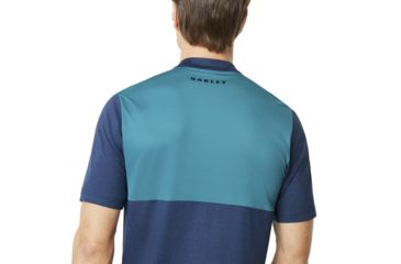 Image of Oakley Ergonomic Evolution Polo Short Sleeve - Mens, Dark Blue Med Htr, Large 434326-6E2-L