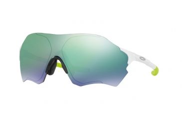 Image of Oakley EVZERO RANGE A OO9337 Sunglasses 933704-38 - Polished White Frame, Jade Iridium Lenses