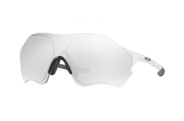 Image of Oakley EVZERO RANGE OO9327 Sunglasses 932708-38 - Matte White Frame, Clear Black Photochromic Lenses