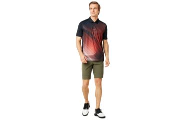 Image of Oakley Exploded Ellipse Golf Polo Short Sleeve - Mens, Blackout, 2XL, 434310-02E-XXL