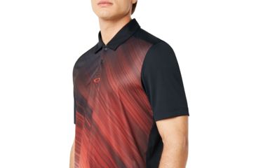 Image of Oakley Exploded Ellipse Golf Polo Short Sleeve - Mens, Blackout, Large, 434310-02E-L