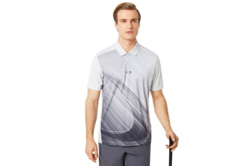 Image of Oakley Exploded Ellipse Golf Polo Short Sleeve - Mens, Light Grey, 2XL, 434310-202-XXL