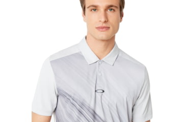 Image of Oakley Exploded Ellipse Golf Polo Short Sleeve - Mens, Light Grey, 2XL, 434310-202-XXL