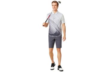 Image of Oakley Exploded Ellipse Golf Polo Short Sleeve - Mens, Light Grey, Large, 434310-202-L