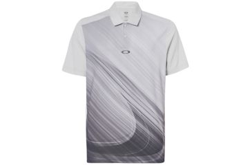 Image of Oakley Exploded Ellipse Golf Polo Short Sleeve - Mens, Light Grey, Large, 434310-202-L