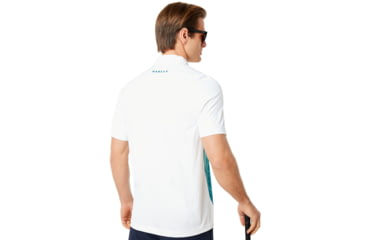 Image of Oakley Exploded Ellipse Golf Polo Short Sleeve - Mens, White, Small, 434310-100-S
