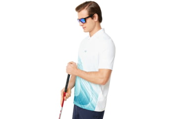 Image of Oakley Exploded Ellipse Golf Polo Short Sleeve - Mens, White, Small, 434310-100-S