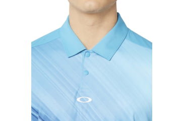 Image of Oakley Exploded Ellipse Short Sleeve Golf Polo - Mens, Stormed Blue, Extra Large, 434310CRS-6SB-XL
