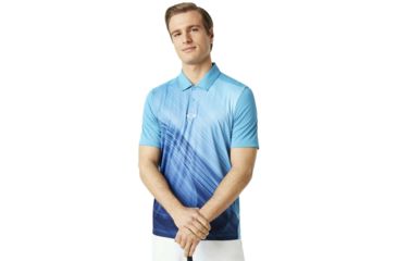 Image of Oakley Exploded Ellipse Short Sleeve Golf Polo - Mens, Stormed Blue, Extra Large, 434310CRS-6SB-XL