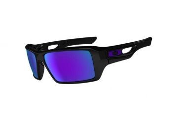 Image of Oakley Eyepatch 2 Polished Black Frame w/ Violet Iridium Lenses Men's Sunglasses OO9136-06