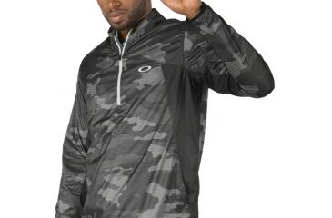Image of Oakley Factory Lite 1/4 Zip, Jet Black, Medium 412040-01K-MD