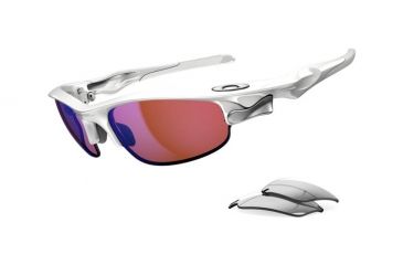 Image of Oakley Fast Jacket Mens Sunglasses Polished White Frame, G30 Iridium and Slate Iridium Lens OO9097-17