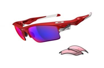 Image of Oakley Fast Jacket XL Mens Sunglasses Infrared Frame, Red Iridium and VR28 Lens OO9156-16
