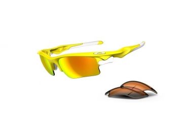 Image of Oakley Fast Jacket XL Sunglasses - Lemon Peel Frame w/ Fire Iridium &amp; Persimmon Lenses OO9156-11