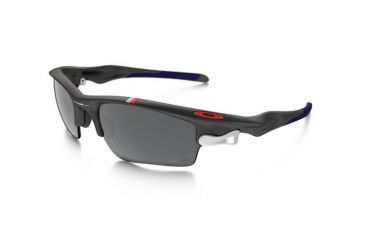 Image of Oakley Fast Jacket XL Mens Sunglasses Team USA Dark Grey Frame, Black Iridium Lens OO9156-14