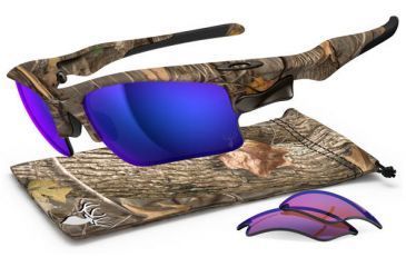 Image of Oakley Fast Jacket XL Sunglasses, Shallow Blue Lens, Kings Woodland Camo Frame OO9156-24
