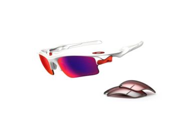 Image of Oakley Fast Jacket XL Sunglasses - Polished White Frame w/ OORedPolar &amp; G40 Lenses OO9156-07