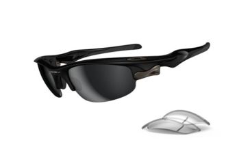 Image of Oakley Fast Jacket Asian Fit Polished Black Frame w/ Black Iridium Lenses Sunglasses OO9162-01