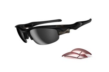Image of Oakley Fast Jacket Asian Fit Polished Black Frame w/ Slate Iridium Lenses Sunglasses OO9162-03