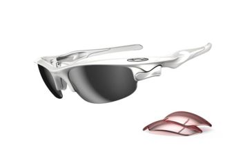 Image of Oakley Fast Jacket Asian Fit Polished White Frame w/ Slate Iridium Lenses Sunglasses OO9162-06