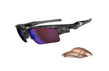 Image of Oakley Fast Jacket Asian Fit XL Black Plaid Frame w/ G30 Polarized ar Lenses Sunglasses OO9163-04
