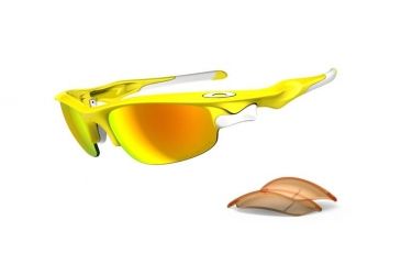 Image of Oakley Fast Jacket Lemon Peel Frame w/ Fire Polarized &amp; Persimmon OO9097-08