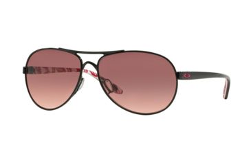 Image of Oakley FEEDBACK OO4079 Single Vision Prescription Sunglasses OO4079-407913-59 - Lens Diameter 59 mm, Frame Color Polished Black/Breast Cancer